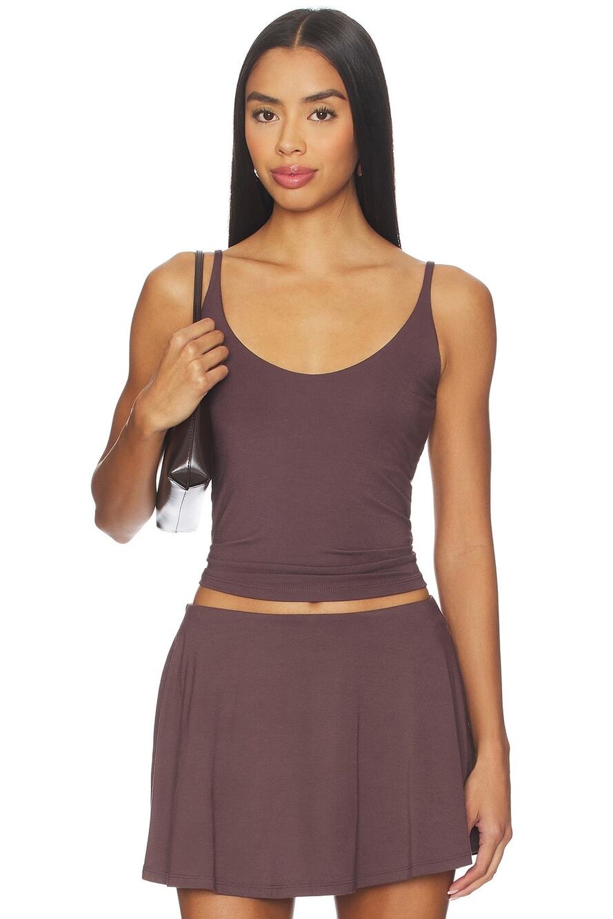 Skims Modal Raisin Skimpy Smooth Layered Ultra Thin Strap Camisole NWOT XS